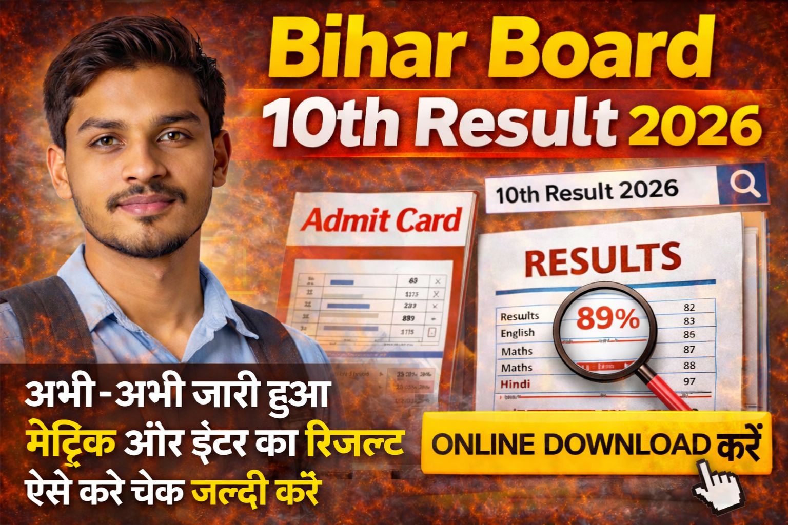 Bihar Board 10th Result 2026 Online Download – रोल नंबर से ऐसे करें चेक, Result Date और Direct Link rojgarjeet.com