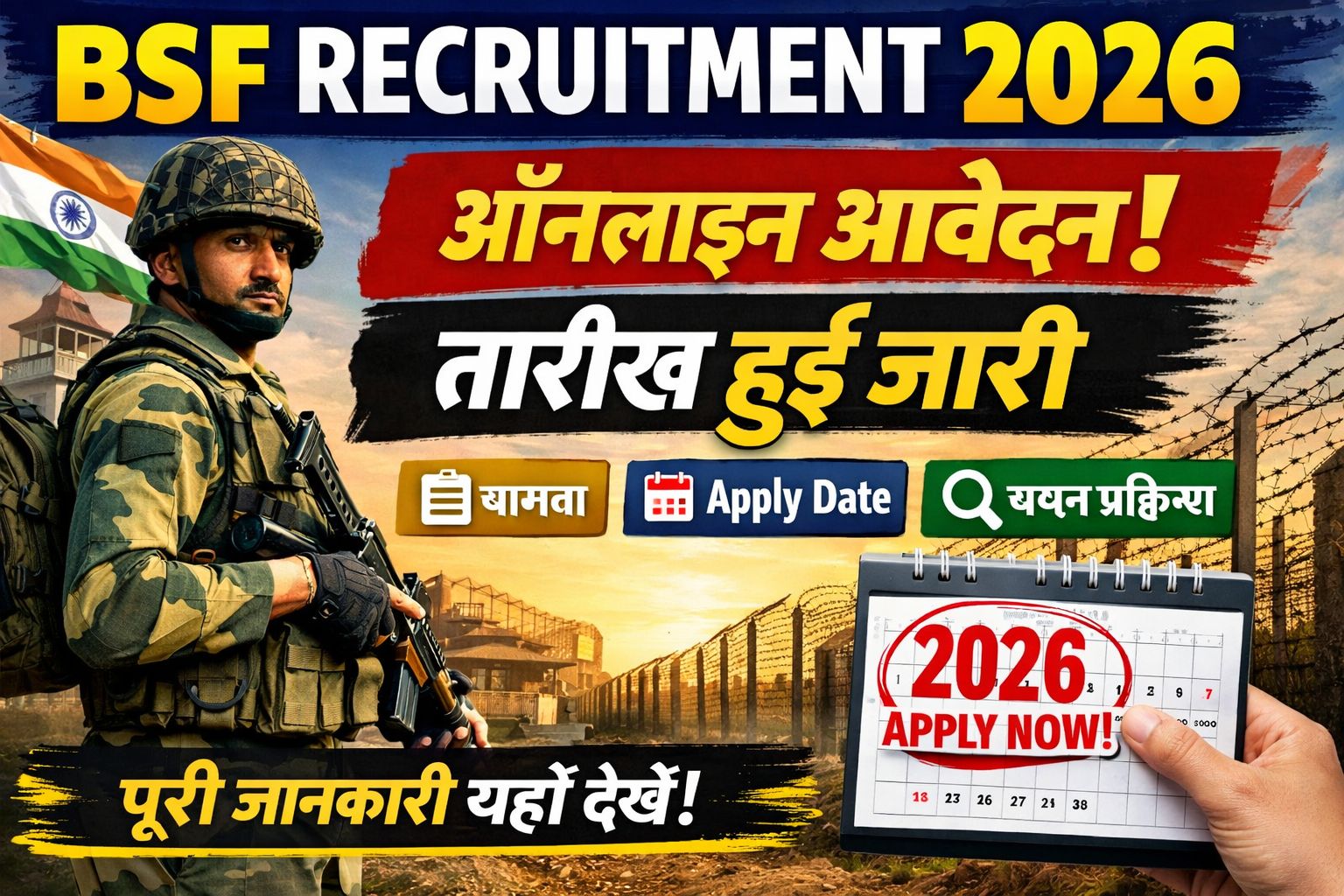 BSF Recruitment 2026 Online Apply Date in Hindi – पूरी जानकारी