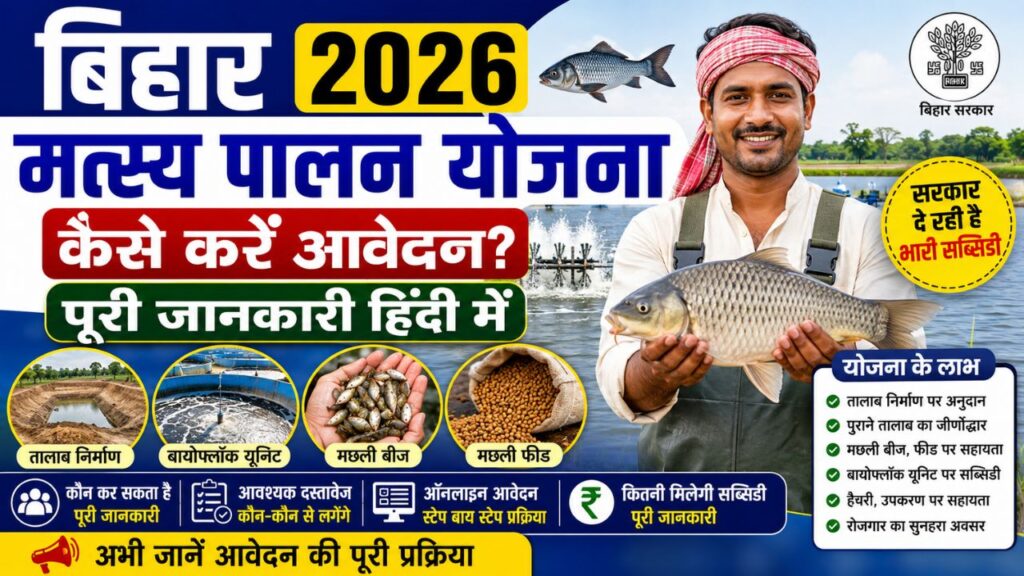 Bihar Matsy Palan Yojna 2026 Kaise Kare Awedan Puri Janakari Hindi Me