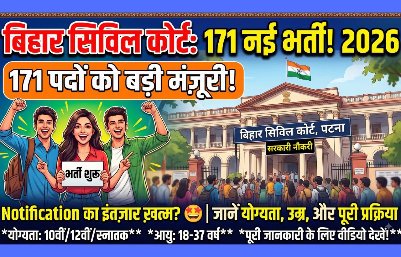Bihar Civil Court New Vacancy Update 2026: 171 New Posts Approved, Recruitment Notification का इंतजार rojgarjeet.com